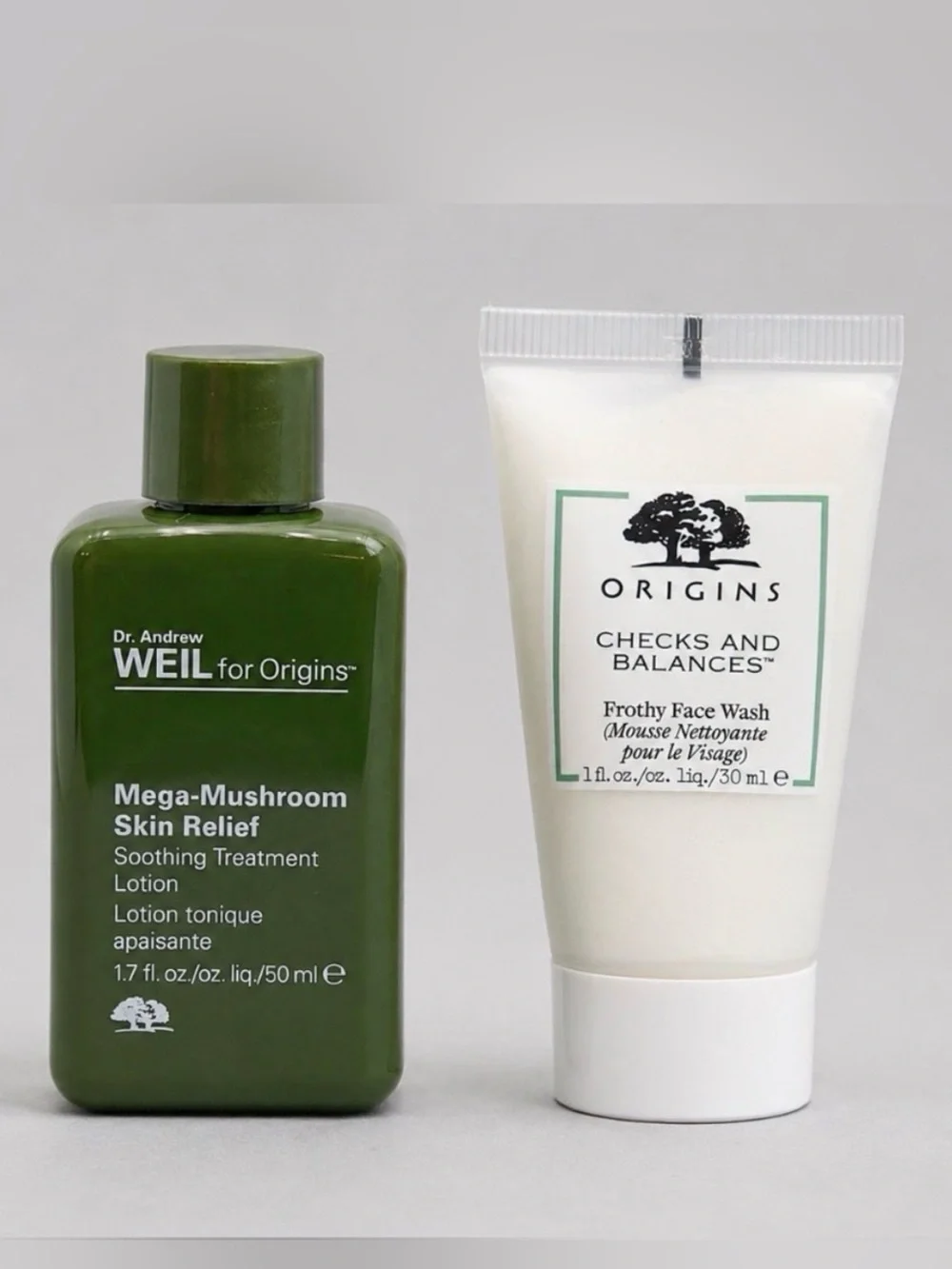 Origins Mega-Mushroom & Checks and Balances Travel Skincare Set